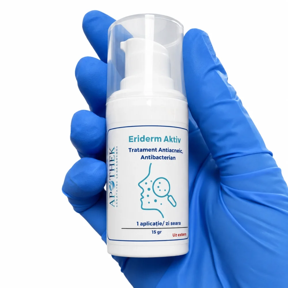 alt= Eriderm Aktiv cu eritromicină și acid salicilic pentru acnee