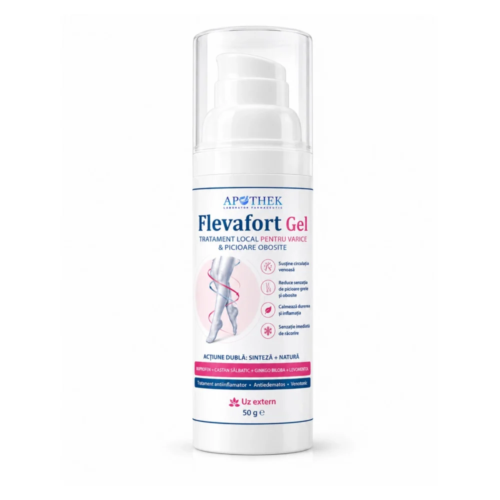 alt= Flevafort – gel pentru varice cu ibuprofen și castan sălbatic, tub 50 g