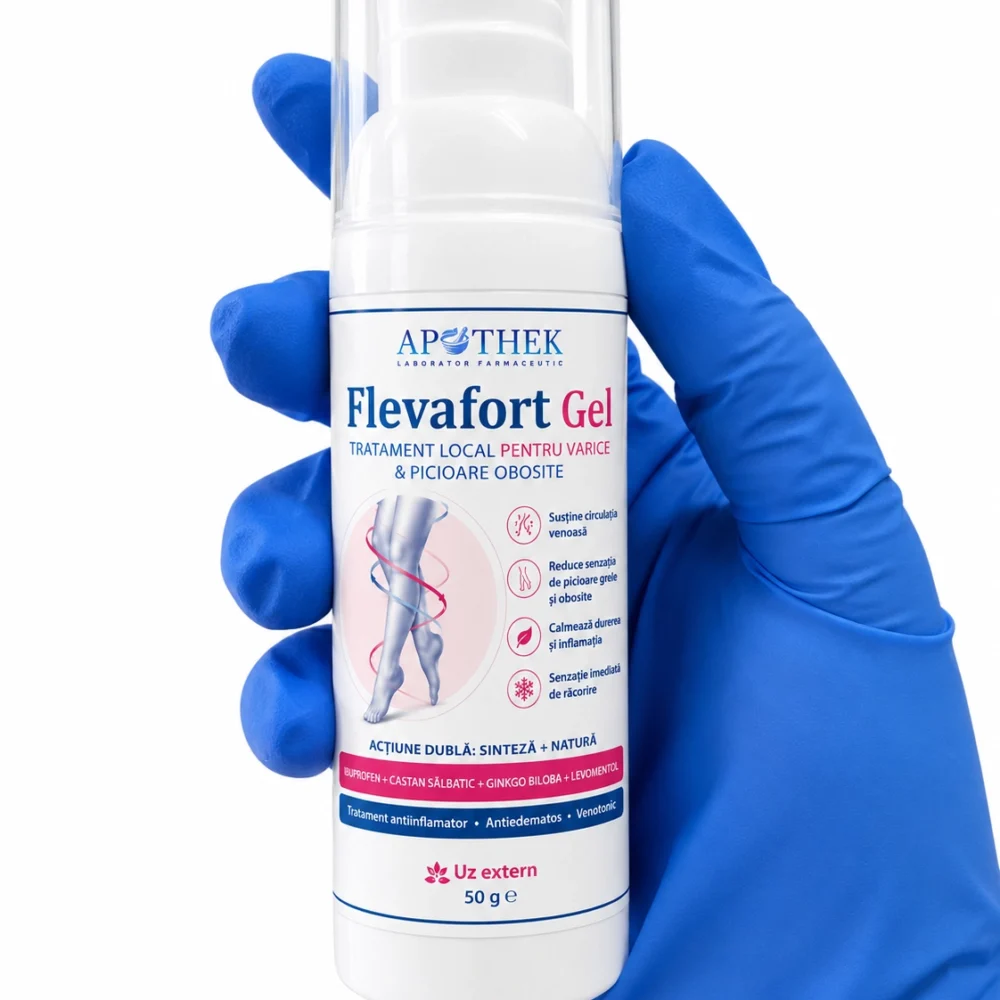 alt= Ingrediente Flevafort: ibuprofen, castan sălbatic și ginkgo pentru circulația picioarelor