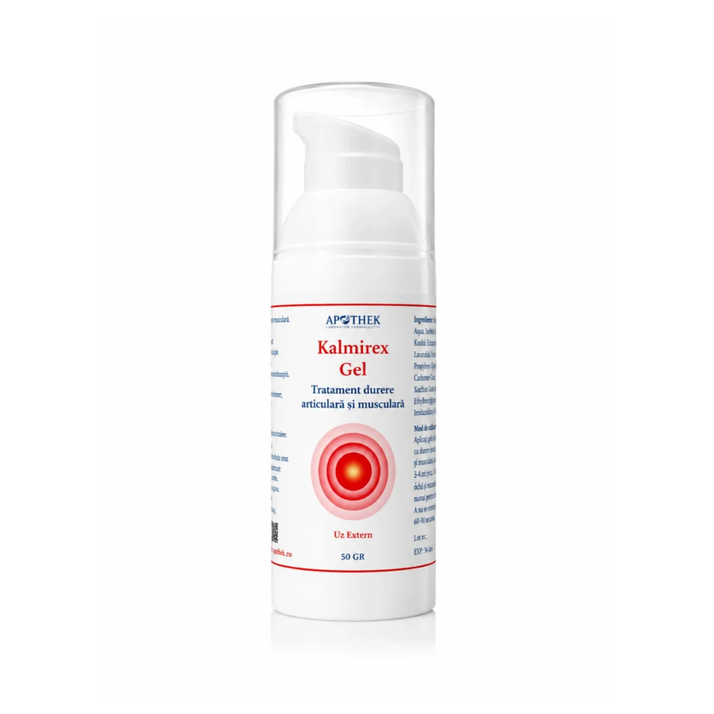 alt= Kalmirex gel pentru dureri musculare și articulare cu 4 substanțe active, Apothek 