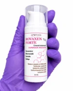 alt= Cremă cuperoză preparată în laborator farmaceutic, Rovaxen Forte Apothek pentru ten sensibil și roșeață