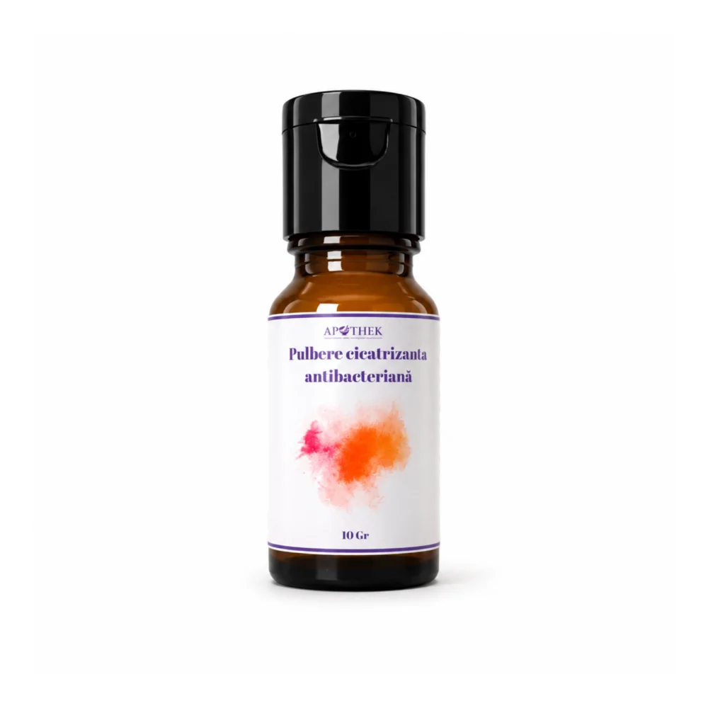 alt= ulbere cicatrizantă antibacteriană cu neomicină și dermatol, flacon 10 g Apothek