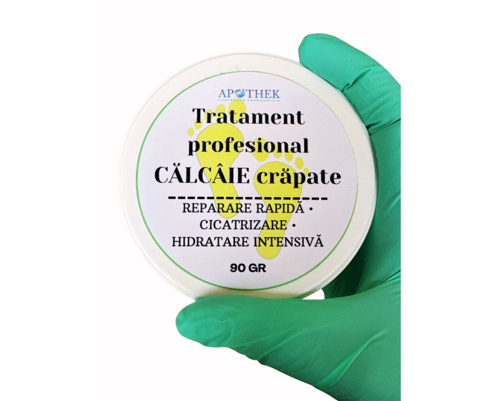 alt= Tratament profesional pentru călcâie crăpate – reparare, hidratare și cicatrizare rapidă