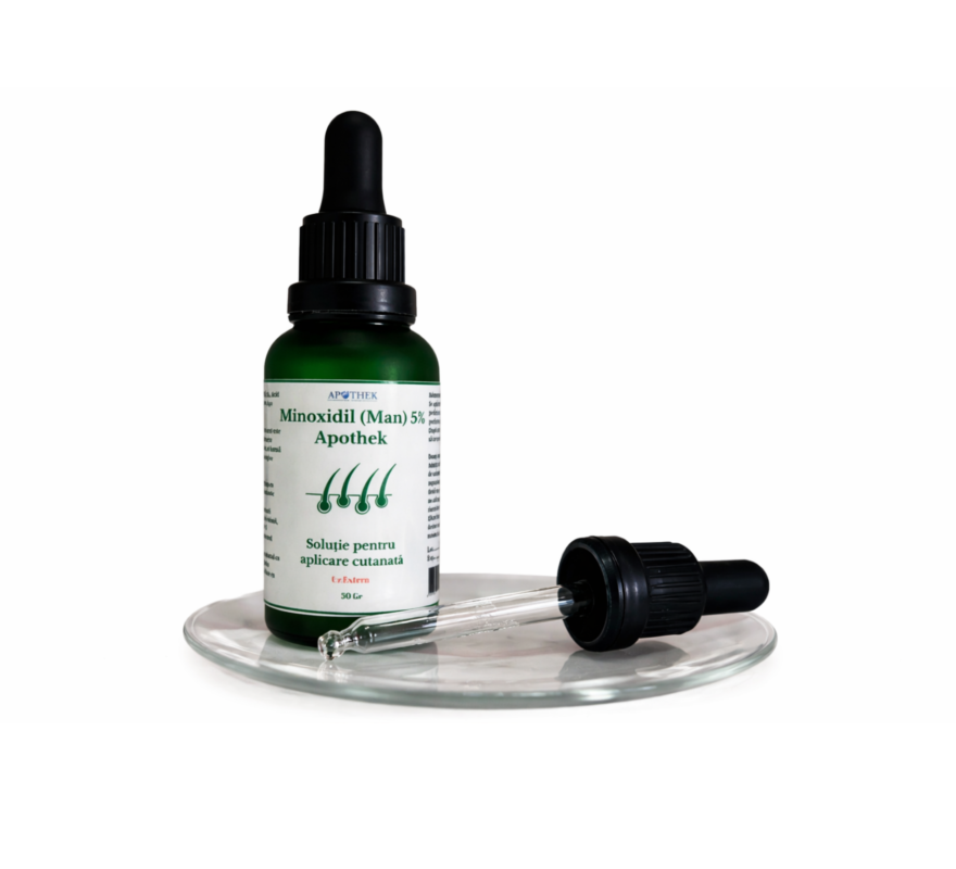 alt= minoxidil 5% Apothek soluție pentru scalp tratament căderea părului la bărbați