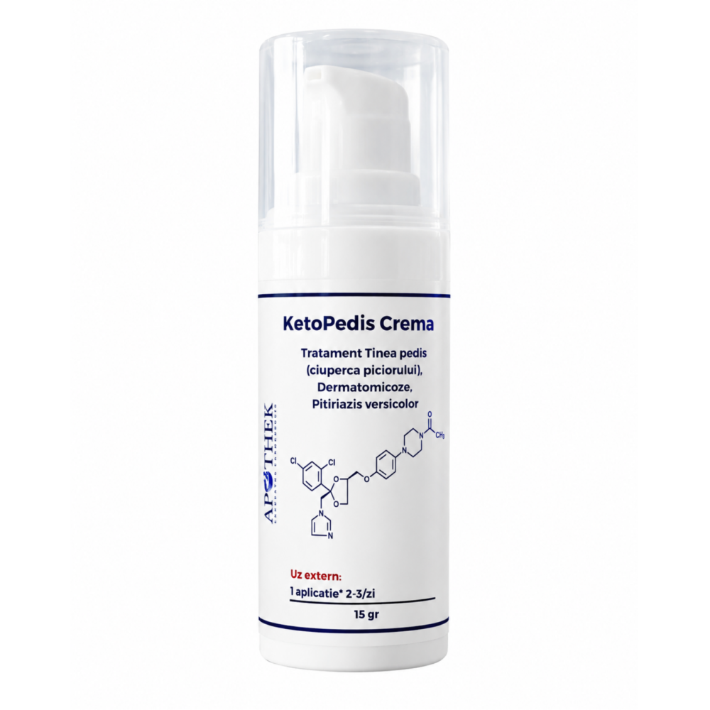 alt= KetoPedis Cremă 15g tratament ciuperca piciorului ketoconazol Apothek